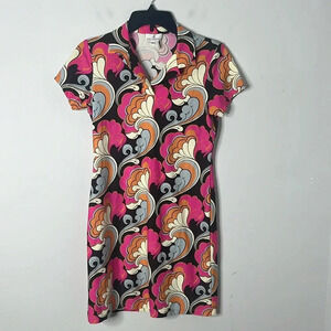 Jude Connally Pink Retro Collared Mini Dress